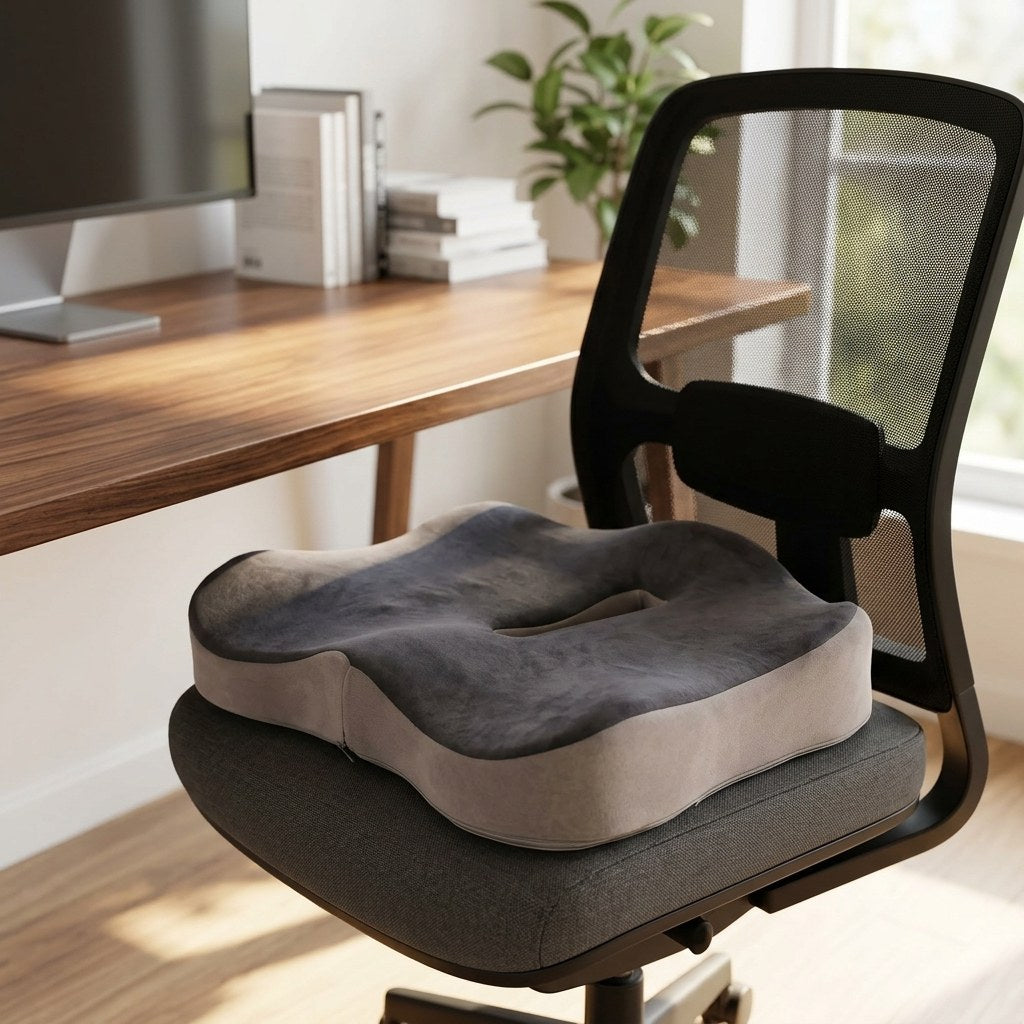 The Ovva seat cushion on an office chair